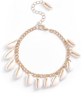 Yokawe Boho Alloy Seashell Anklet with Lobster Claw Clasp, Stylish Tassel Chain Design for Women and Teens - Beach Inspired Summer Foot Jewelry