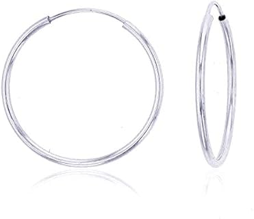 Solid 14K Yellow or White or Rose Gold 1mm Tube Cartilage Endless Flex Hoop Earrings | Huggies Hoops for Women Teens & Girls | Hypoallergenic | Cartilage Hoop Earrings | Size, 10mm-70mm