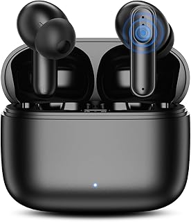 ZvcllI Black In-Ear Wireless Earbuds with HiFi Stereo, 42H Battery Life, and IPX6 Waterproof Rating, Ideal for TV, Phones, Laptops, and Computers