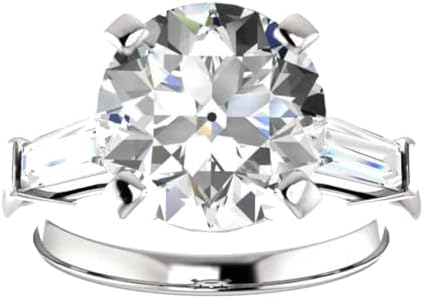 4 CT Old European Cut Moissanite Diamond Handmade Engagement Ring Sterling Silver Solitaire Bridal Wedding Rings for Women, Anniversary Ring Gift