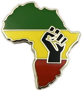 Butterfly Clasp African Map Flag Brooch in Enamel Brass Material for Style & Statement Enthusiasts - Unique African American Design
