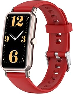 Tyogeephy Bracelet en Silicone Rouge Compatible avec Huawei, Connectivité Bluetooth et Design Classique, pour Adultes, Parfait pour le Sport Quotidien et Multisport