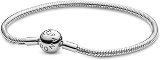 Pandora Jewelry Smooth Moments Snake Chain Charm Sterling Silver Bracelet, 6.7"