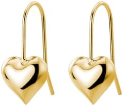 SLUYNZ Solid 925 Sterling Silver Heart Drop Earrings for Women Teen Girls Love Heart Dangle Earrings Hook
