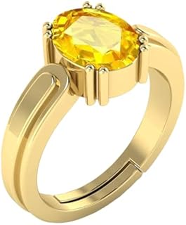 Yellow Sapphire Stone Ring 8.00 Carat Classic Ring For Men And Women Wedding And Party Attractive Finger Ring Indian Wear Handcrafted Lightweight Collectible Item Ideal For Birthday Gift