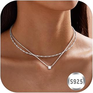 LOLIAS Collier Femme en Argent 925 avec Pendentif CZ et Chaîne Torsadée, Sans Nickel et Imperméable, Ajustable, Parfait pour Toutes Occasions et Toutes Générations