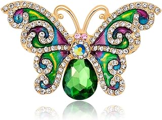 Tvoip Empress Monarch Winged Butterfly Swarovski Crystal Rhinestones Brooch Pin