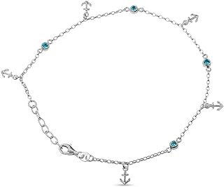 Cubic Zirconia Hotwife Anklet, with Lobster Claw Clasp and Mariner Chain, A Perfect Choice for Women and Teens, Sterling Silver LeCalla Jewelry - Elegant and Sophisticated Design
