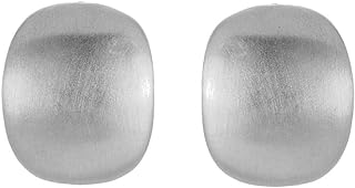 Matte Silver Clip On Earrings for Women, Unique Design Square Earrings No Piercing Fake Earrings for Teen Girls Gift Hypoallergenic (Silver)