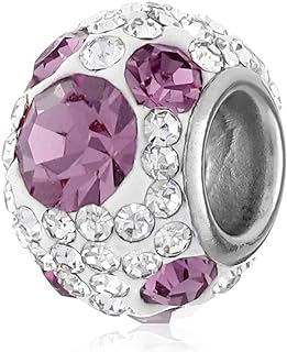 Disney Stainless Steel Mickey June Crystal Birthstone Bead Charm