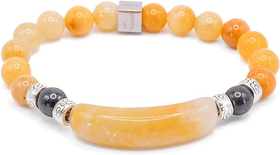 Large Bead - Unique Unisex Bracelets - Tiger Eye - Hematite Stone - Help Health Support - Meditation Yoga - 8mm Beads Stretch Bracelet for Men, Women, Her & Him With Luxury Gift Box