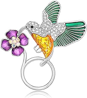 Emerald Hummingbird Magnetic Brooch Eyeglass Holder, Crafted from Zinc Alloy with Magnetic Clasp