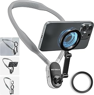 REYGEAK Support Magnétique pour Téléphone Portable, Réglable et avec Amortissement de l'Air, 12 x 7 x 19 cm, Idéal pour Créateurs de Vidéos et Utilisation Quotidienne