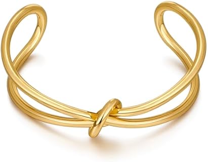 Gold Statement Knot Cuff Bracelet for Women Vintage Open Knot Bangle Bracelet Boho Jewelry Gift