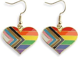 Zinc French Wire Back Gay Pride Earrings for Unisex, Rainbow Dangle Design by Soul Statement - Show LGBTQT+ Pride