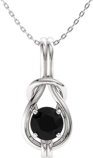 Diamondere Natural and Certified A Quality Gemstone Infinity Knot Solitaire Necklace in 14k Solid Gold | 0.37 Carat Pendant with 18 Inch Chain