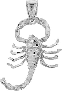 925 Sterling Silver Scorpio Zodiac Charm Pendant, No-Clasp-Type, without Gemstone, Scorpion Design - USA Made