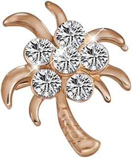 Alloy Steel Coconut Palm Tree Brooch Pin with Secure Clasp for Women, Tropical Themed Design, Ideal for Beach Parties and Daily Wear