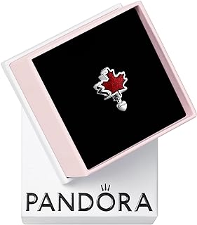 Pandora Canada Red Maple Leaf Charm - Compatible Moments Bracelets - Jewelry for Women - Gift for Women in Your Life - Made with Sterling Silver & Enamel