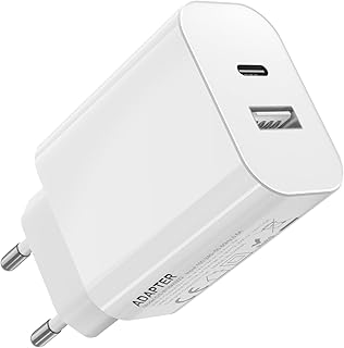 BERLS Chargeur Rapide Universel avec Double Port USB-C PD 20W et USB-A QC3.0 18W, Compatible avec Samsung, iPhone, Google, Xiaomi et Huawei, Sécurisé et Portable