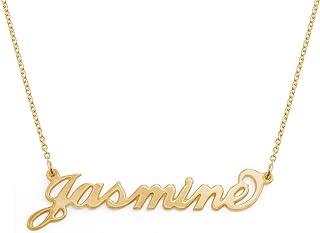 MYKA - Personalized “Carrie” Name Necklace in Sterling Silver 925, Rose Gold & Gold Plating, Yellow & White Gold – Custom Pendant Nameplate – Customized Jewelry – Gift for Women, Her, Wife, Sister For Christmas, Xmas, Birthday, Mother’s Day