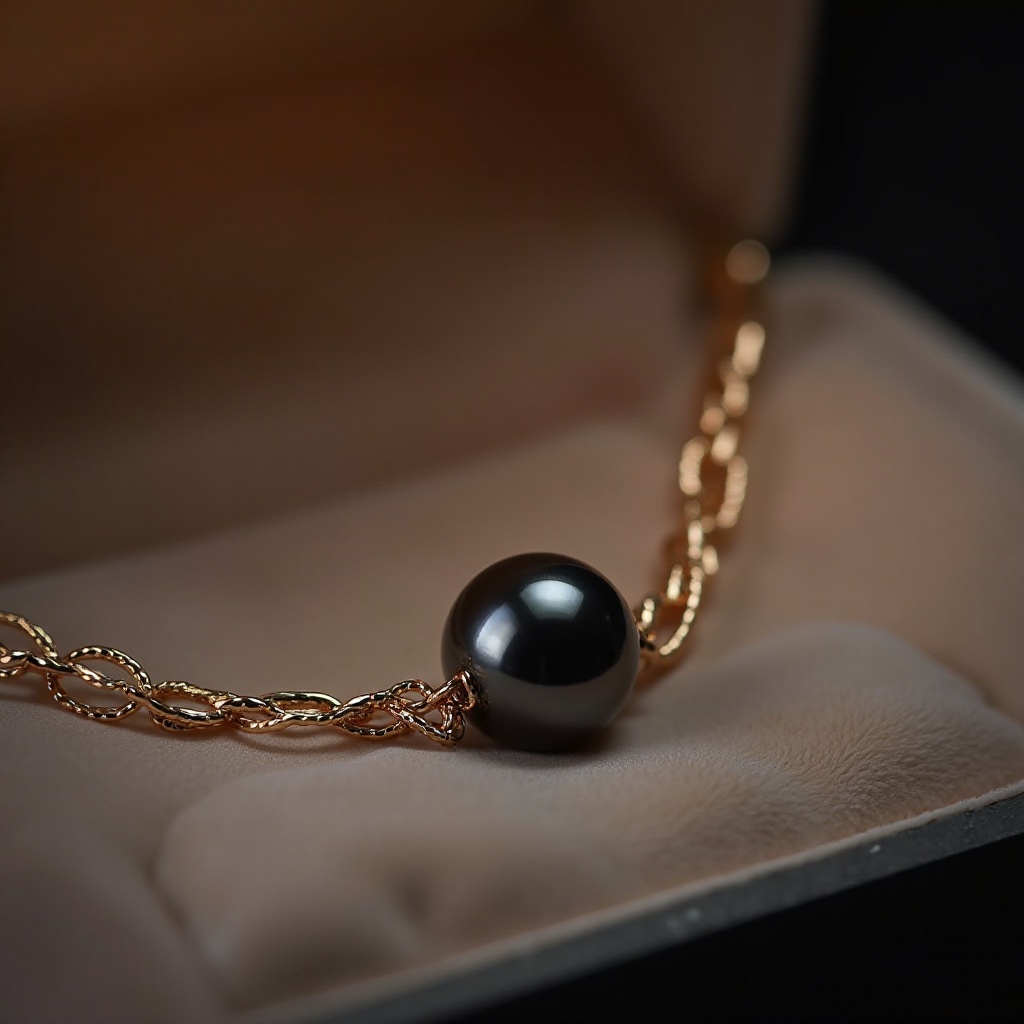 kette mit schwarzer perle