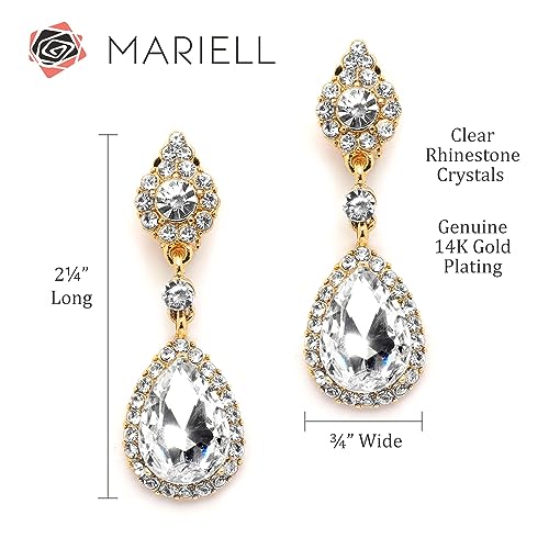 BriLove Women's Bohemian Boho Crystal Multi Teardrop Filigree Cluster Chandelier Dangle Earrings