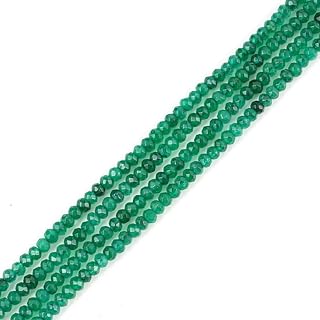 1 Strand Adabele Natural Emerald Green Quartz Healing Gemstone 3mm Small Tiny Faceted Rondelle Spacer Loose Stone Beads (130-140pcs) for Jewelry Craft Making GH2R-10
