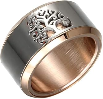 Jude Jewelers 12mm Stainless Steel Rotating Spinning Anxiety Relief Tree of Life Wedding Band Anniversray Promise Ring