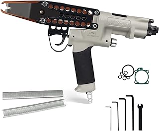WOODPECKER C-77XE Air Hog Ring Gun with Extra Long Extended Nose, 15 Gauge, 3/4'' Crown, 8.0mm Closure Diameter, Pneumatic Hog Ring Plier Automatic C Ring Tool for Wire Cages, Car Seat