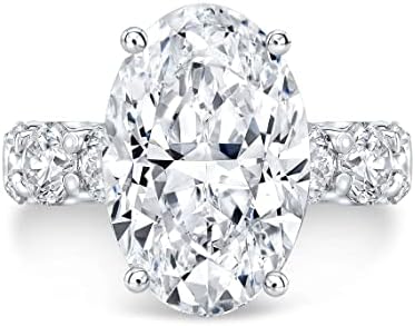 Sparkle Eternally with KAVYA JEWELS 9CT Oval Moissanite Engagement Ring in 925 Sterling Silver, Perfect Mythical Piece for Women