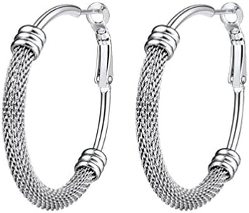 30mm/40mm/60mm/80mm Trendy Hoop Earrings For Women, Minimalist & Chic, Black/18K Gold Plated 316L Stainless Steel, Customize Name Available, Come Gift Box