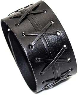 Punk Rock Wristband Wide Leather Bracelet Arm Band Cuff Bracelet