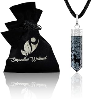 Snowflake Obsidian Healing Crystal Necklace - Inner Peace & Clarity. Growth & Protection Pendant