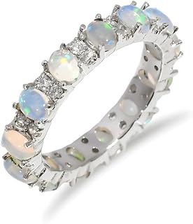 925 Sterling Silver Clasp Ethiopian Opal Stackable Ring, Mother's Day or Anniversary Gift for Her, Dainty Promise Band Design