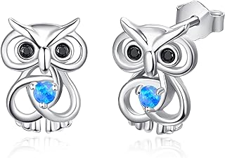 Palpitate Owl Earrings Celtic Owl Stud Earrings 925 Sterling Silver Cute animals Owl Gifts Jewelry for Women Girls Teen