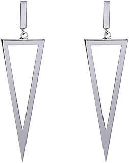 Chic Triangle-Shaped Copper Drop Earrings with Piercing Back Finding for Parties and Gatherings