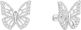 Lulii Butterfly Earrings for Women, Lightning Bolt CZ Star 18K Gold Plated Sterling Silver CZ Dainty Stud Earrings for Girls