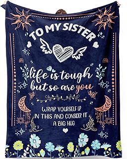 Aeekdook Sister Blanket, Sister Gifts from Sister - Best Sister Birthday Gifts, Unique Sister Gifts to My Dear Sister on Mother's Day, Valentine's Day - to My Sister Throw Blanket 60x50 Inch