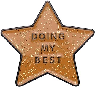 Gold Star Brooch Doing My Best Vintage Pentagram Hard Enamel Pin Gold Glitter Star Brooch Badge Encouraging Quotes Funny Lapel Pin Jacket Jeans Fashion Jewelry DIY Accessories Creative Gifts