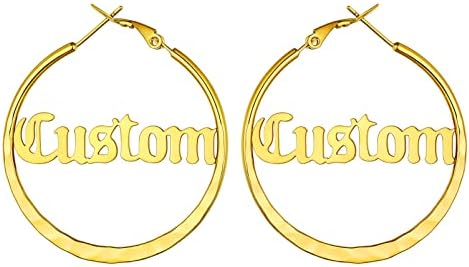 Stainless Steel Hoop Earrings, Minimalist and Chic Jewelry, Black/18K Real Gold Plated Trendy Hoops for Women, Round Earrings Hypoallergenic, Size:30mm/40mm/60mm/80mm