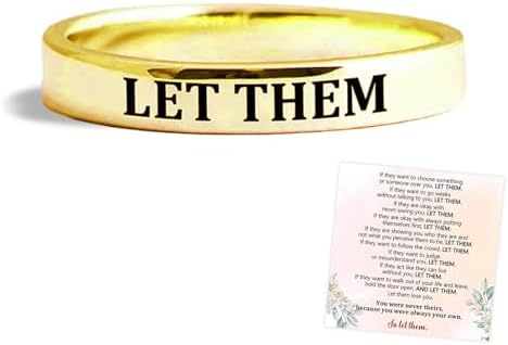 LIU JUN Women's Inspirational Stackable Stainless Steel Ring – Hypoallergenic Personalized Jewelry Gift for Sorority Sisters and Best Friends