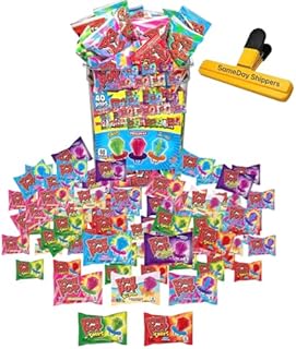 RING POPS (Bulk Variety Pack 40 ct) | Ring Pop Individually Wrapped Bulk Lollipop Variety Pack Suckers| Assorted Flavors Lollipops Candy Tub | SameDay Shippers Bag Clip Included