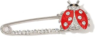 Butterfly Clasp Ladybug Brooch with Cubic Zirconia for Women - Charming Butterfly/Dragonfly Design Fashion Jewelry Accessory