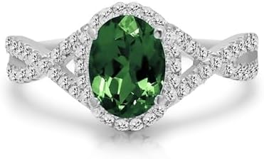 Lab Grown Emerald Engagement Ring in 10K/14K/18K Gold and Sterling Silver for Women, Oval-Cut Green Gemstone Infinity Design, Perfect Gift for Anniversary or Wedding