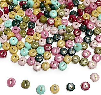Anlan-angel 200PCS Round, Colorful & Versatile Letter 'I' Acrylic Friendship Bracelet Beads for DIY Jewelry and Keychains