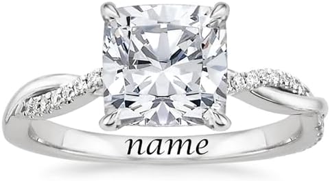 Dazzling 10k/14k/18k Gold Cushion Cut Moissanite Engagement & Wedding Band Bridal Set, Custom Vine Design, 1-3 Carat Options, White or Yellow Gold
