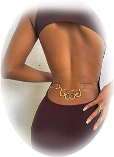 Layered Beads Waist Chain For Women Crystal Belt Chain for Teen Girls Multilayer Bead Belly Chain Beach Bikini Body Jewelry Accessories (Snake)