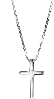 S925 Sterling Silver Crisscross Chain Necklace with Small, Dainty Cross Pendant - Sterling Silver Crafted with Cubic Zirconia Gem - Stylish Jewelry for Women, Boys, and Girls