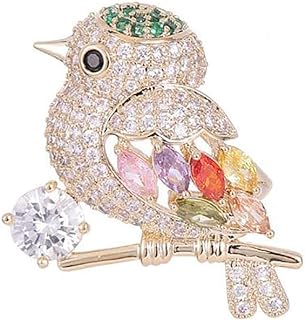 Pin Clasp 14K Gold Magpie Bird Brooch - Sparkling Moissanite Accents, Striking Cardigan Adornment, Perfect Gift for Nature Enthusiasts and Style-Conscious Individuals